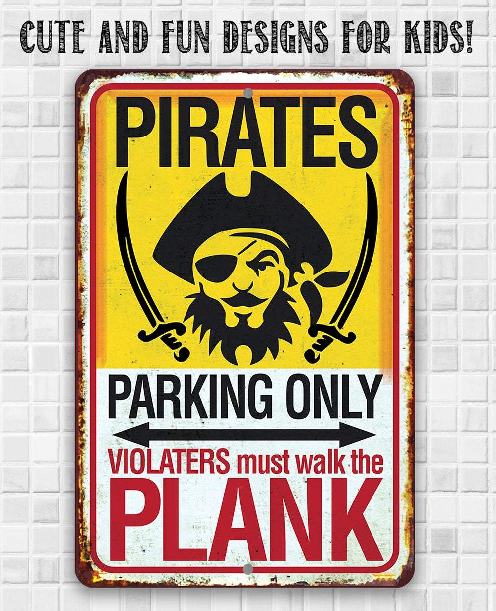 Pirate Parking - Metal Sign: 8 x 12