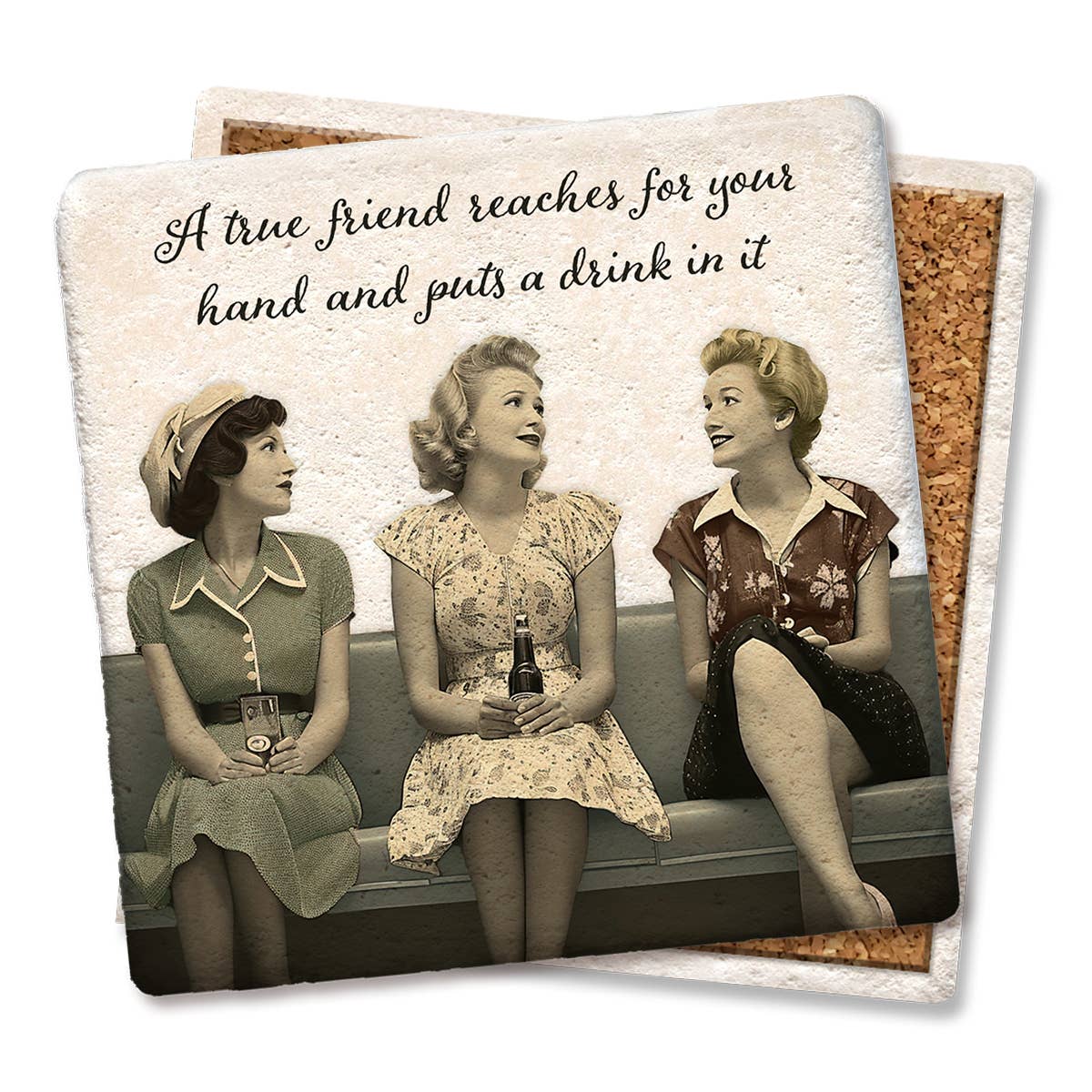 Coaster A True Friend Reaches For Your Hand: Limestone