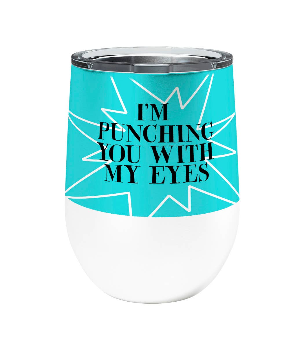 Eye Punch Chihuahua Dog Wine Tumbler with Slider Lid