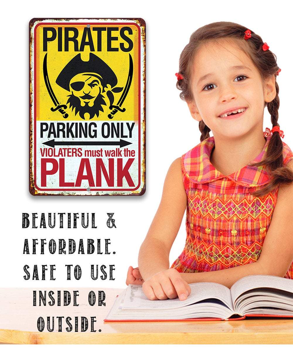 Pirate Parking - Metal Sign: 8 x 12