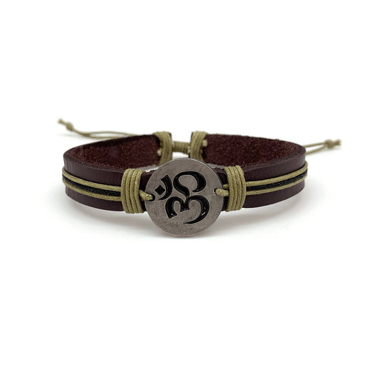 Pull Tie Leather Bracelet - Om Symbol