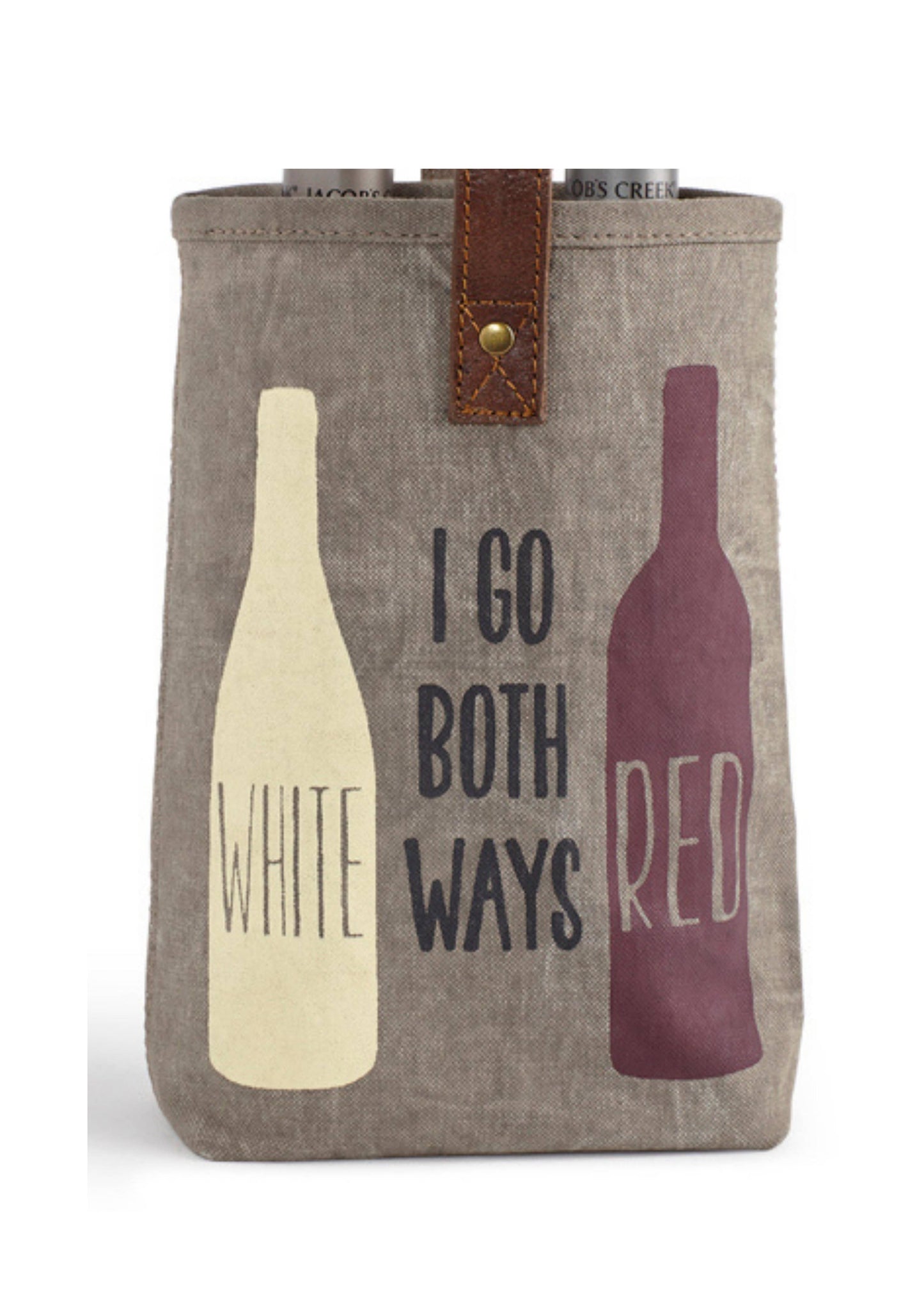 Both Ways Up-Cycled Canvas Double Wine Bag