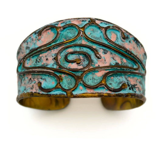Brass Patina Curled Vs Cuff Bracelet
