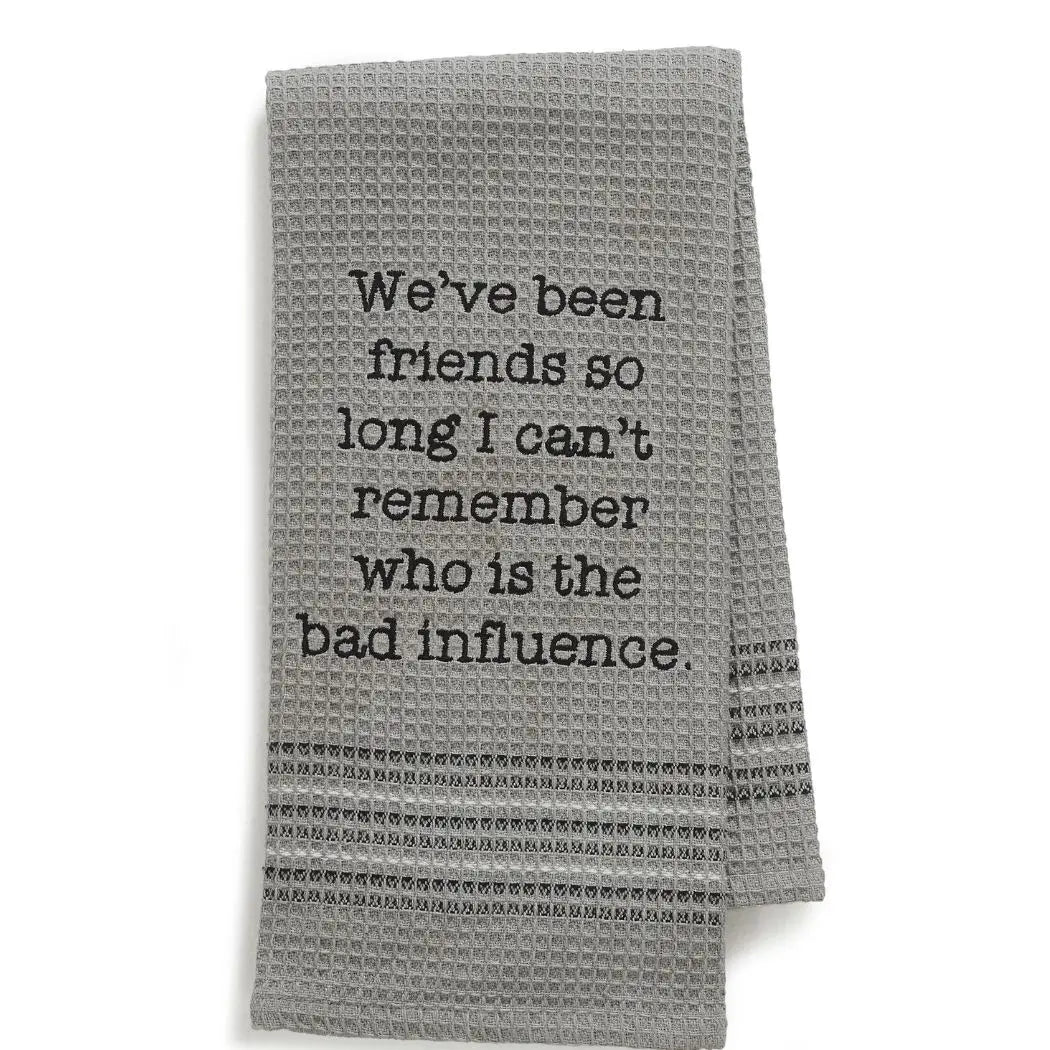Bad Influence Waffle-Weave Dishtowel Tea Towel