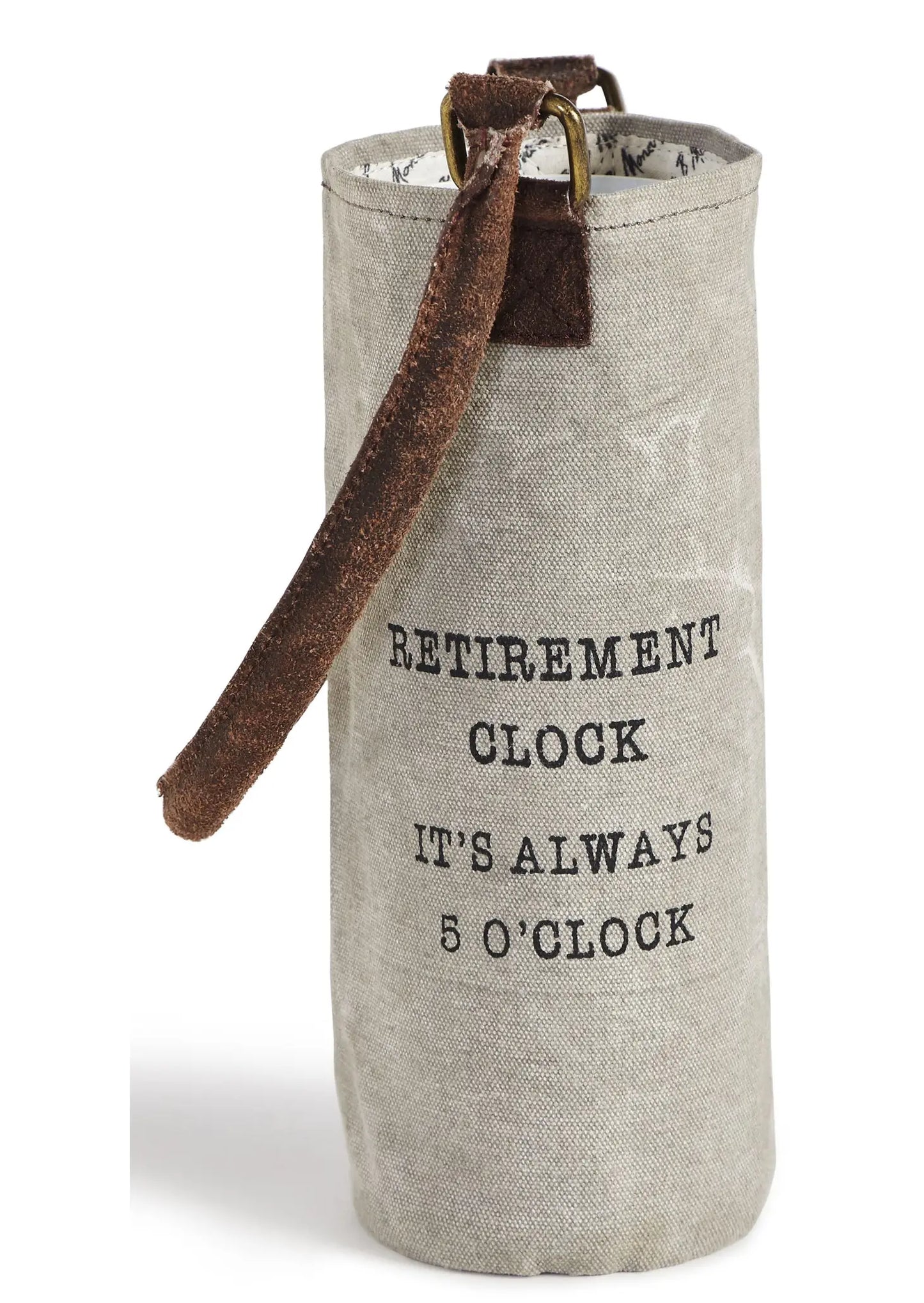 Retirement Clock, It's Always 5 O'Clock Wine Carrier Bag