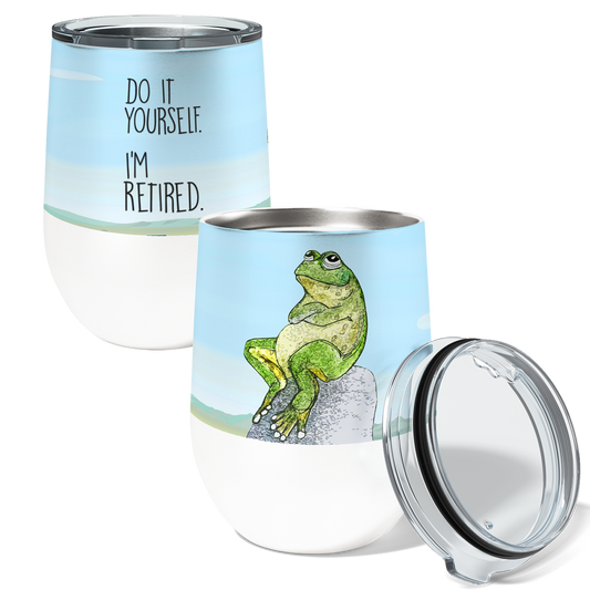 Retired Frog Wine Tumbler with Slider Lid