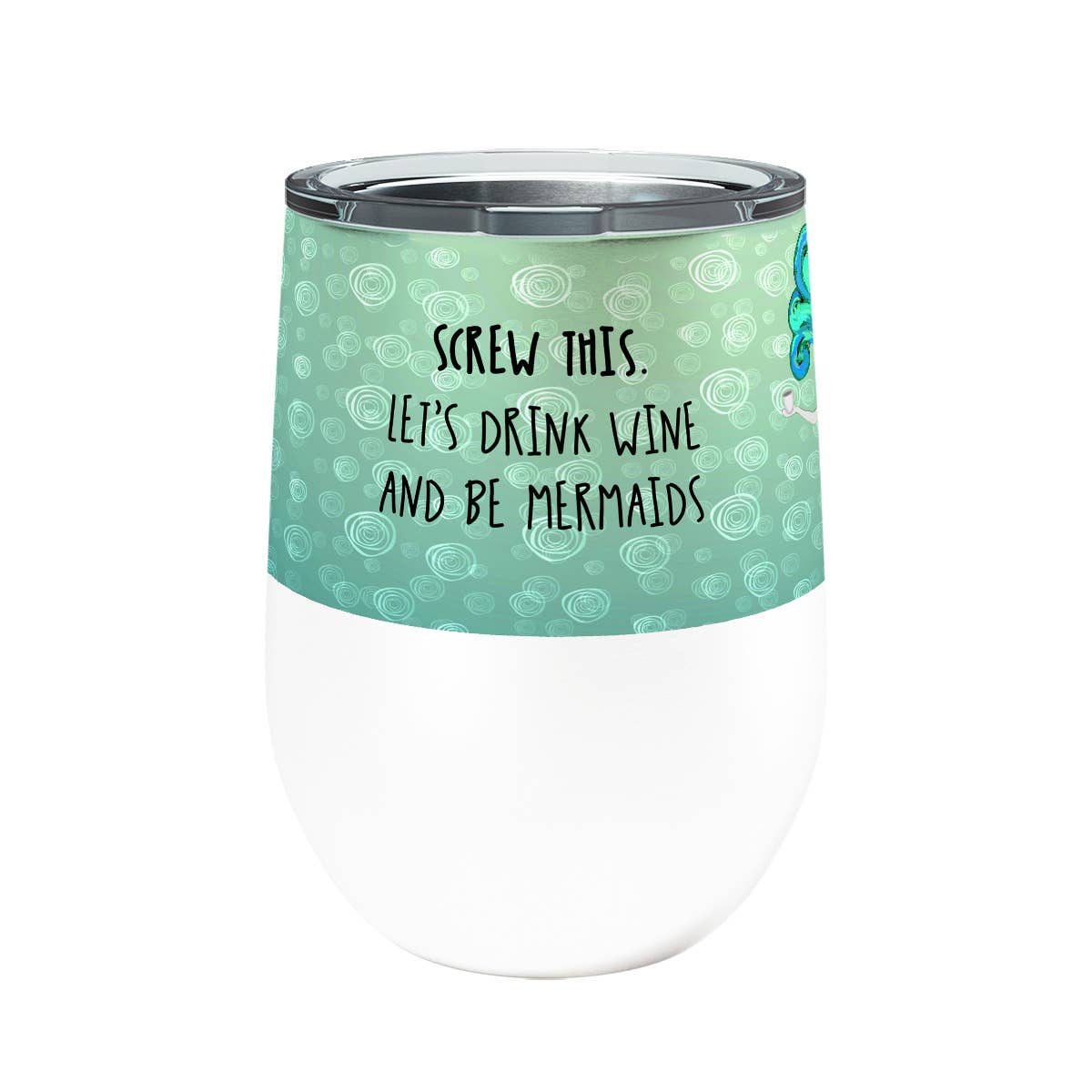 Mermaid  Wine Tumbler with Slider Lid