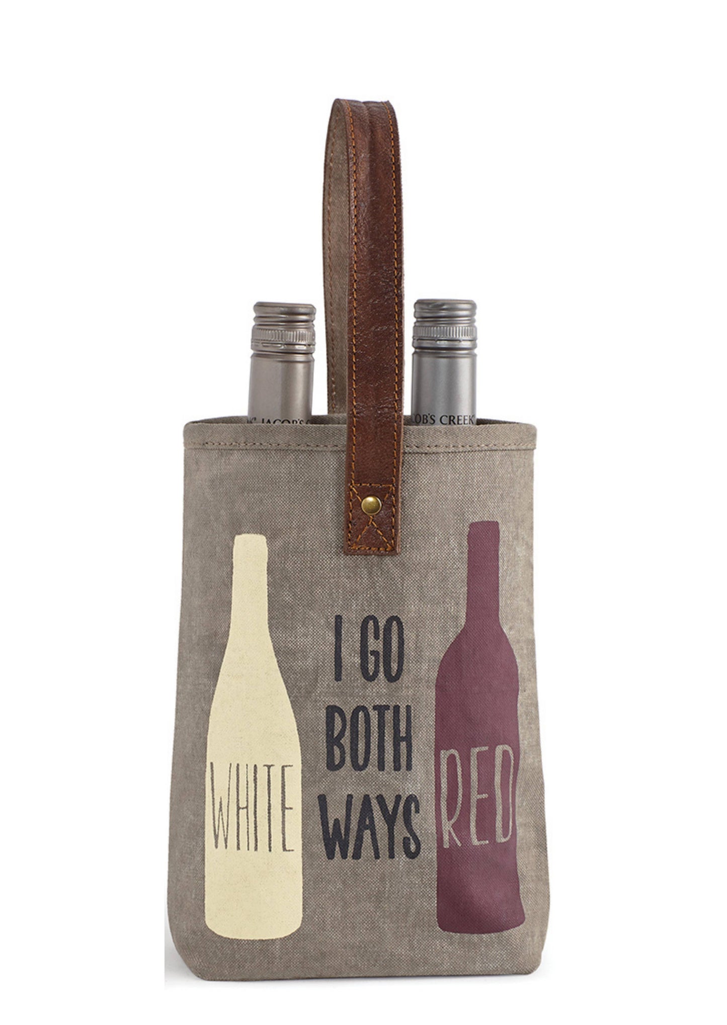 Both Ways Up-Cycled Canvas Double Wine Bag
