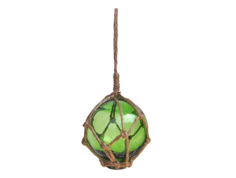 Green Japanese Glass Ball Fishing Float With Brown Netting Decoration – The  Laughing Crab Gallery