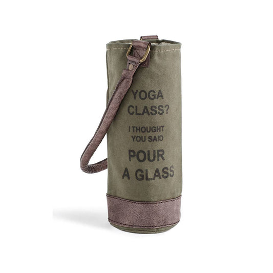 Yoga Class? I Thought You Said Pour A Glass-  Up-Cycled Canvas Wine Bag