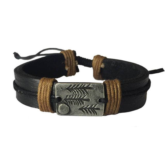 Pull Tie Leather Bracelet - Moon In Woods
