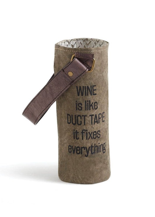 Wine Is Like Duct Tape Canvas Wine Bag