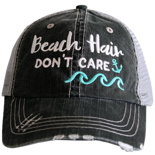 Beach Hair Don't Care WAVES Trucker Hat: Mint