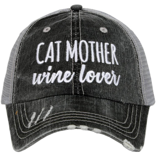 Cat Mother Wine Lover Trucker Hat